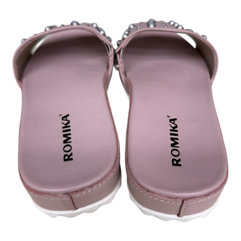 Romika Josef Seibel Florenz Studded Sandals Pink Pearl Slide EU 37/ 6.5-7.0 - Picture 9 of 12
